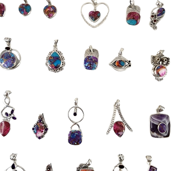 Posh Show Only - Sterling Silver Pendants - Kingman Turquoise - Picture 4 of 7